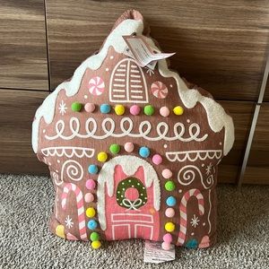 Cupcakes and Cashmere Gingerbread House Pillow